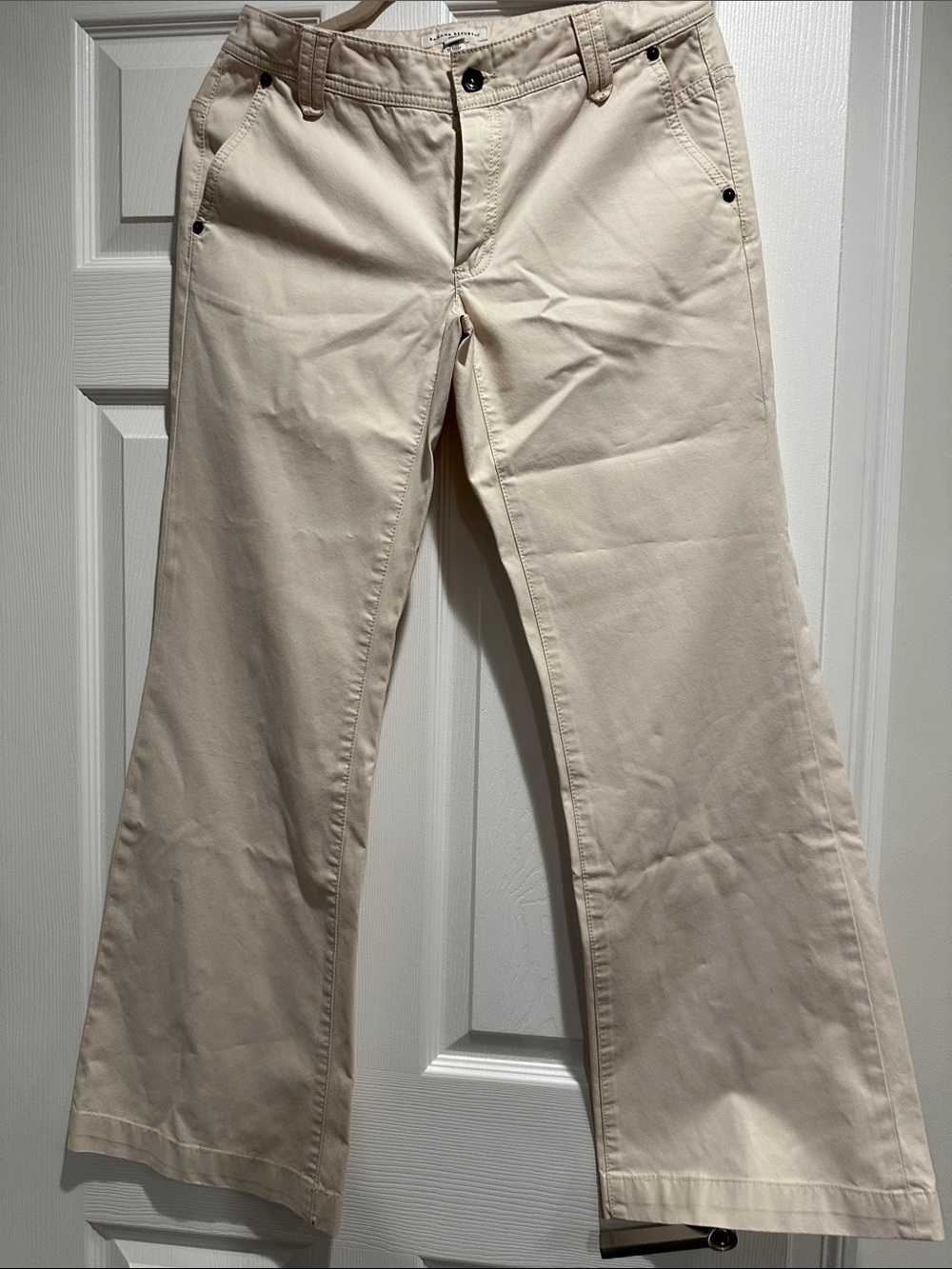 Banana Republic Cream Wide-Leg Jeans